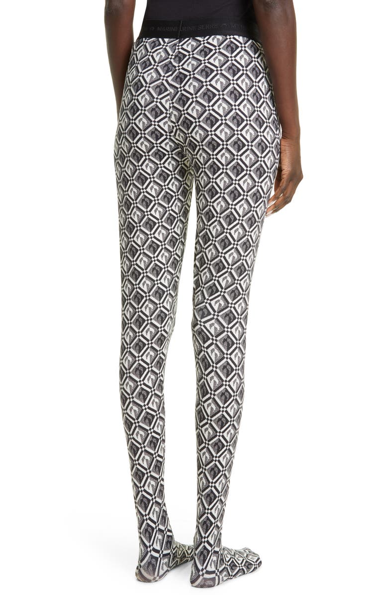 Marine Serre Moon Diamond Footed Leggings, Alternate, color, 