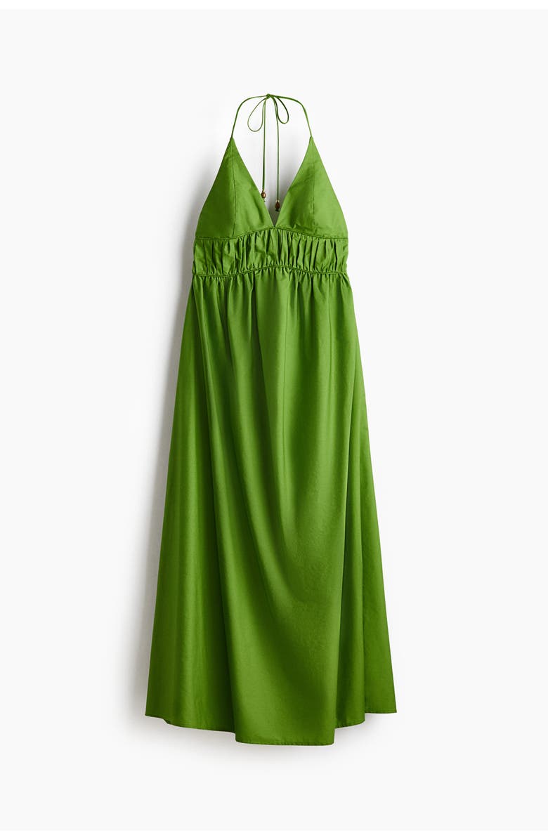 H&M Poplin halterneck dress, Alternate, color, Green
