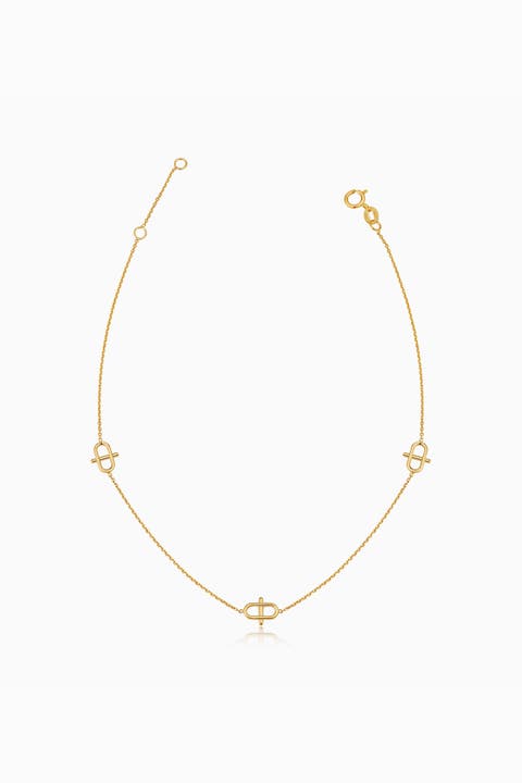 14K Gold Harmony Station Anklet