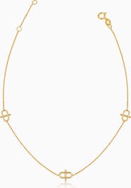 Oradina 14K Gold Harmony Station Anklet