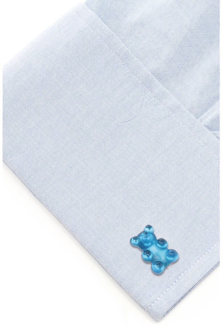 Gummy Bear Cuff Links, Alternate, color, BLUE