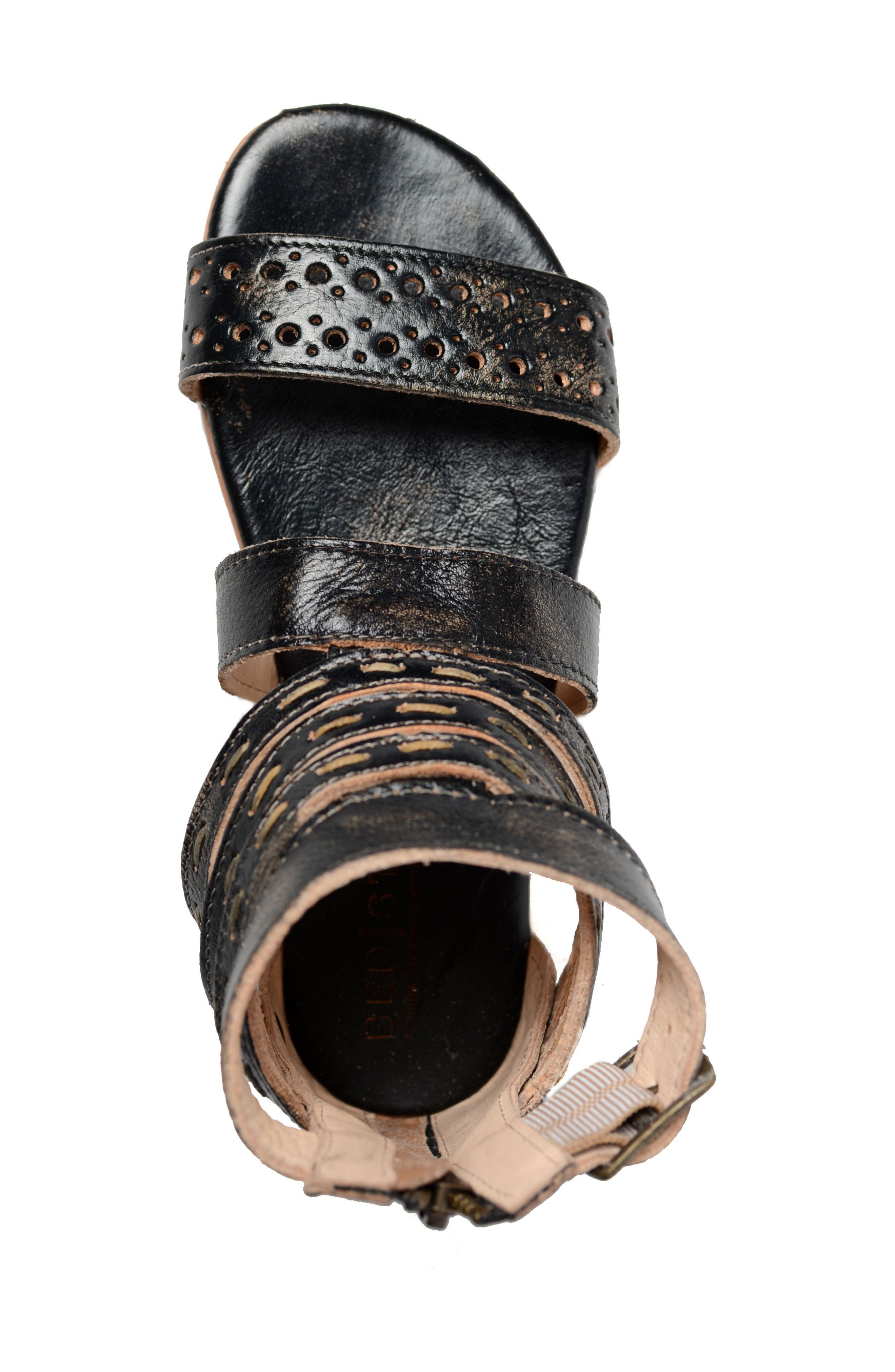 Artemis Cage Sandal, Alternate, color, BLACK LEATHER