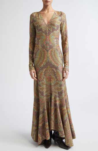 Paisley Long Sleeve Terry Jersey Dress