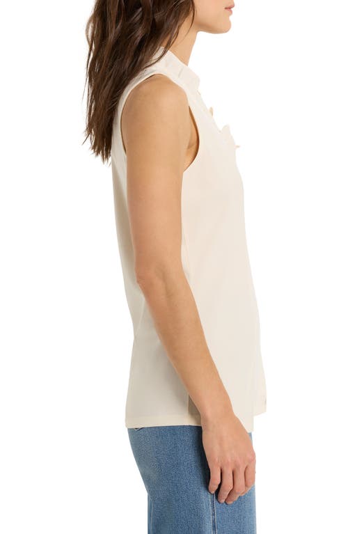 Nic + Zoe Nic+zoe Ruffle Around Mixed Media Tank In Classic Cream