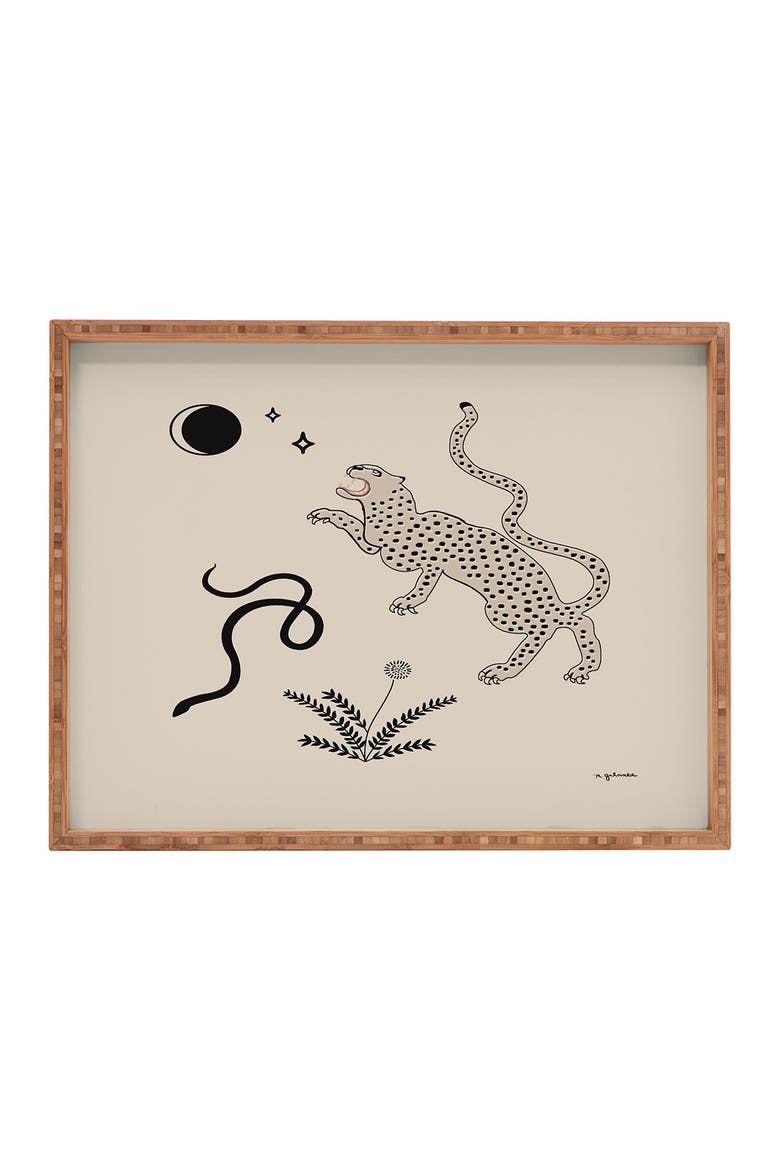 Megan Galante Desert Prey Rectangular Bamboo Tray, Main, color, MULTI