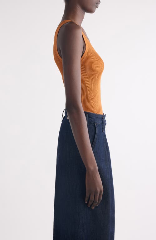 Dries Van Noten Topaza Ribbed Tank In Orange