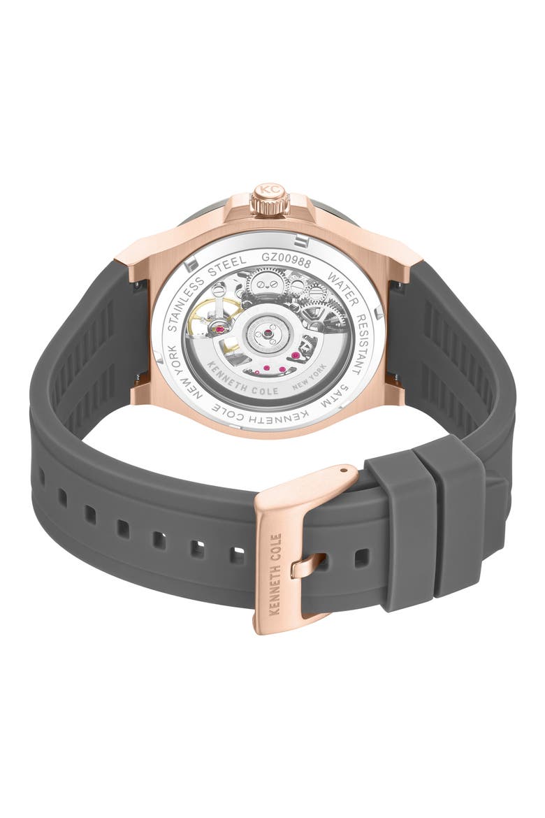 The Grove Silicone Strap Watch, 43mm, Alternate, color, GRAY