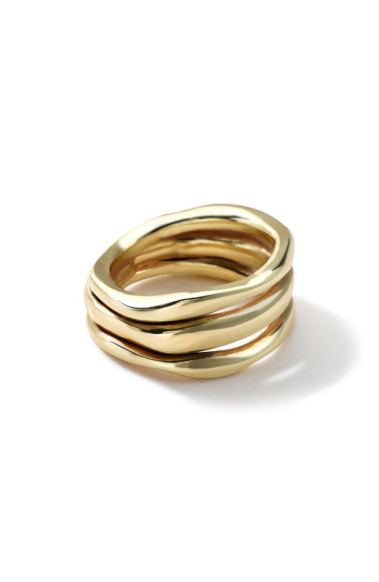 Ippolita Classico Squiggle Triple Band Ring, Main, color, 18Kyg