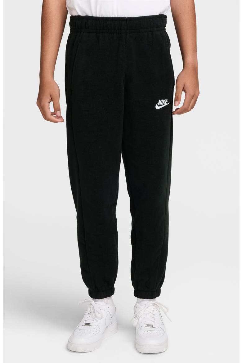 Kids' Club Therma-FIT Winter Fleece Joggers, Main, color, BLACK/ BLACK/ WHITE