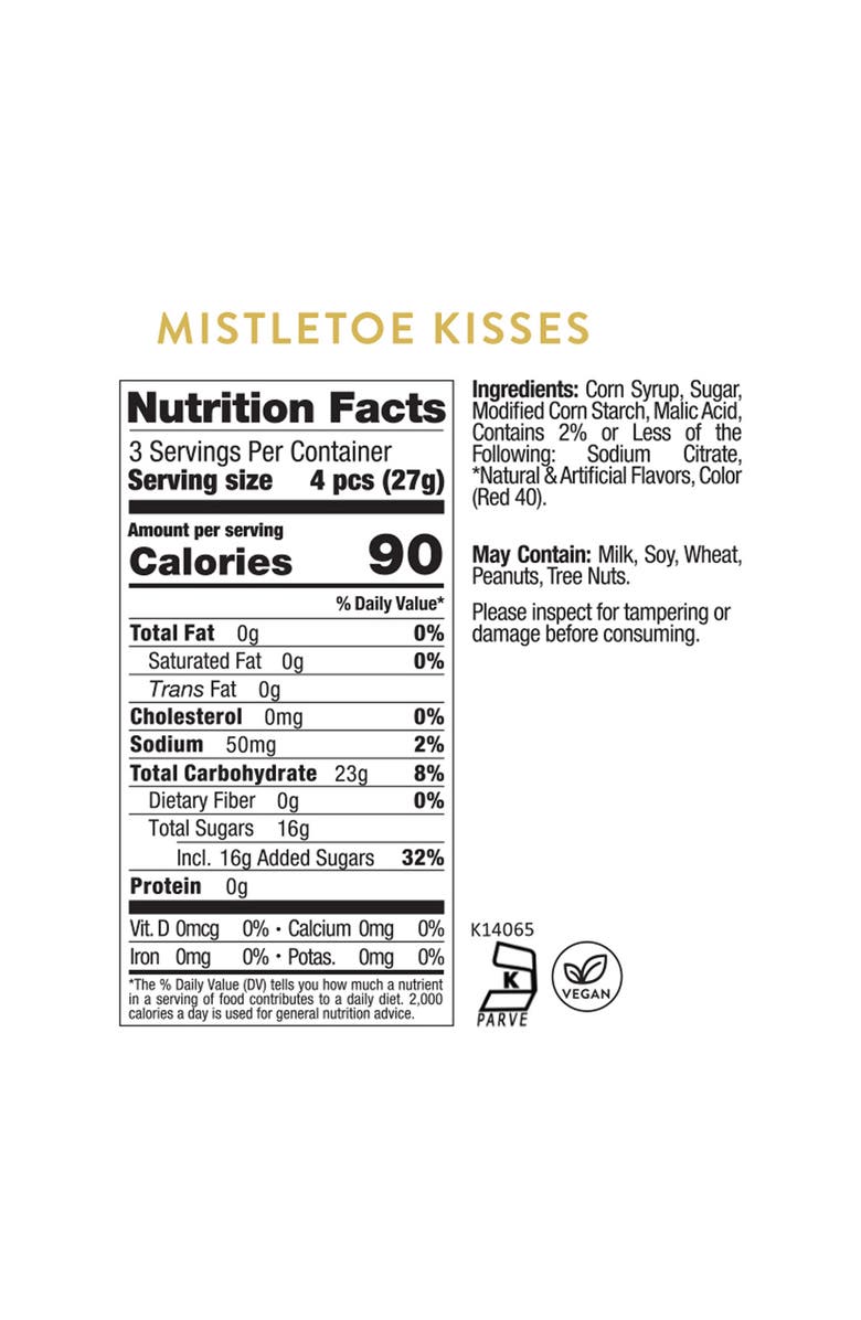 sugarfina Set of 4 Mistletoe Kisses Gummy Candy Cubes, Alternate, color, 