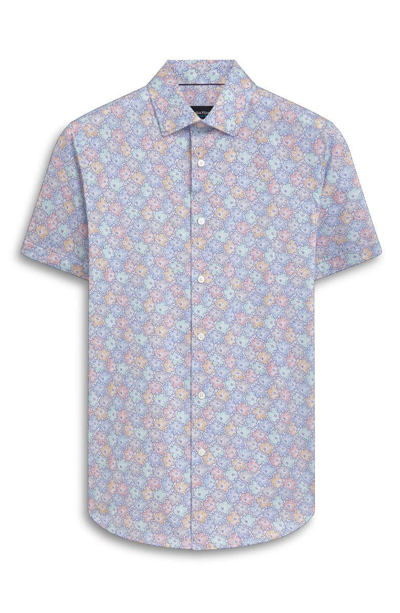 Bugatchi OoohCotton<sup>®</sup> Floral Short Sleeve Button-Up Shirt, Alternate, color, 