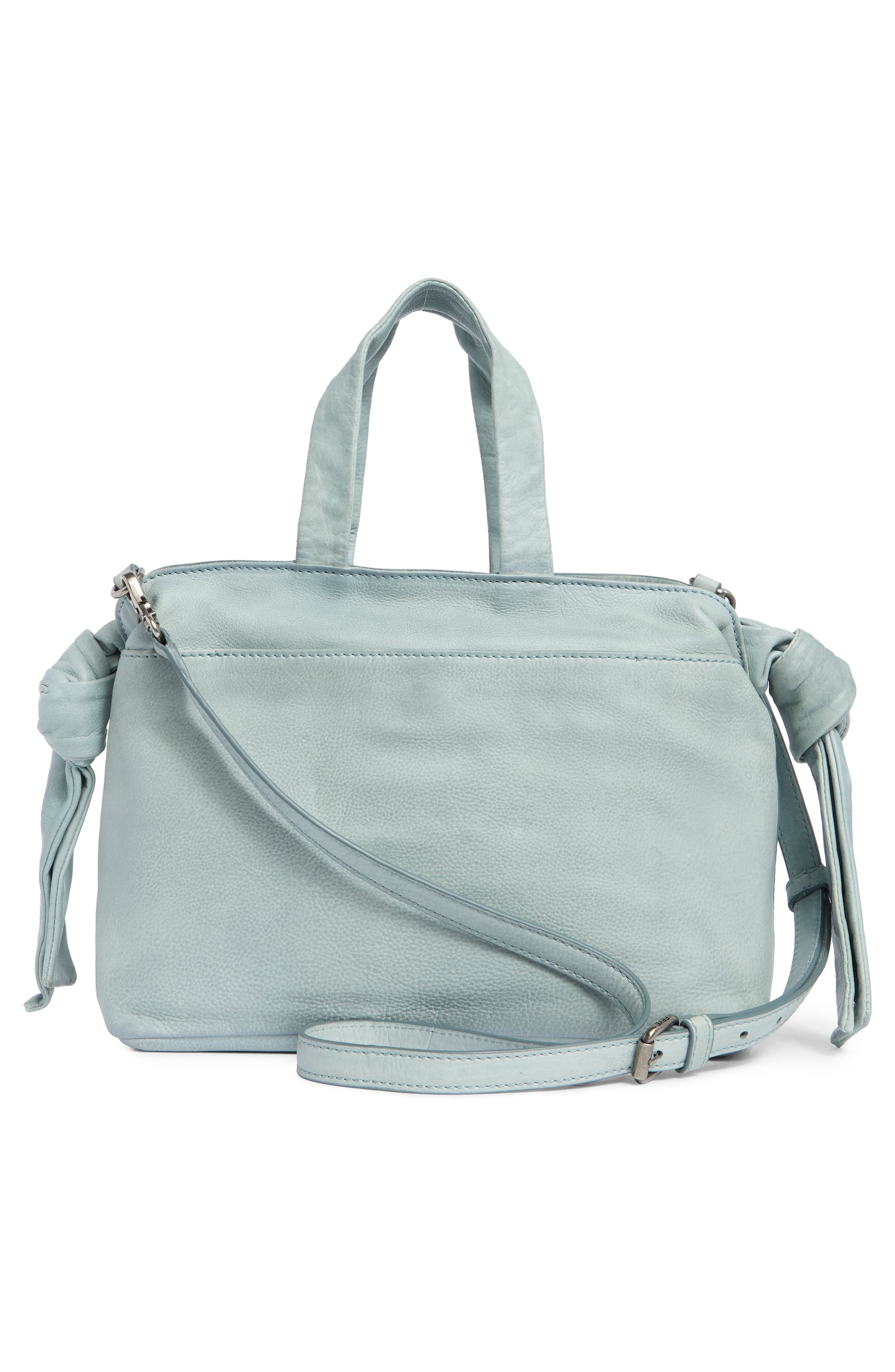 Nora Knotted Leather Satchel, Alternate, color, LT. SKY