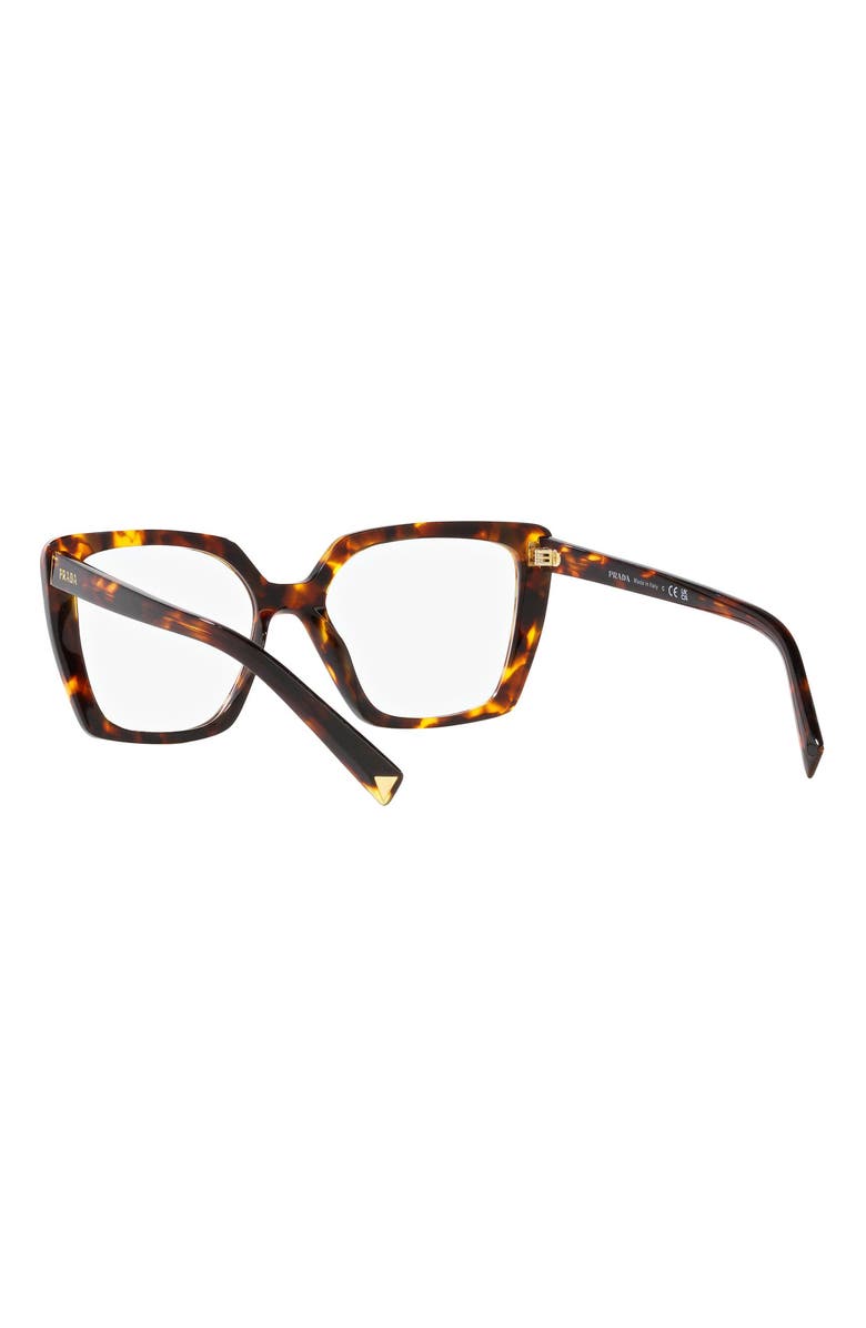 Prada 53mm Square Optical Glasses, Alternate, color, Havana Transparent