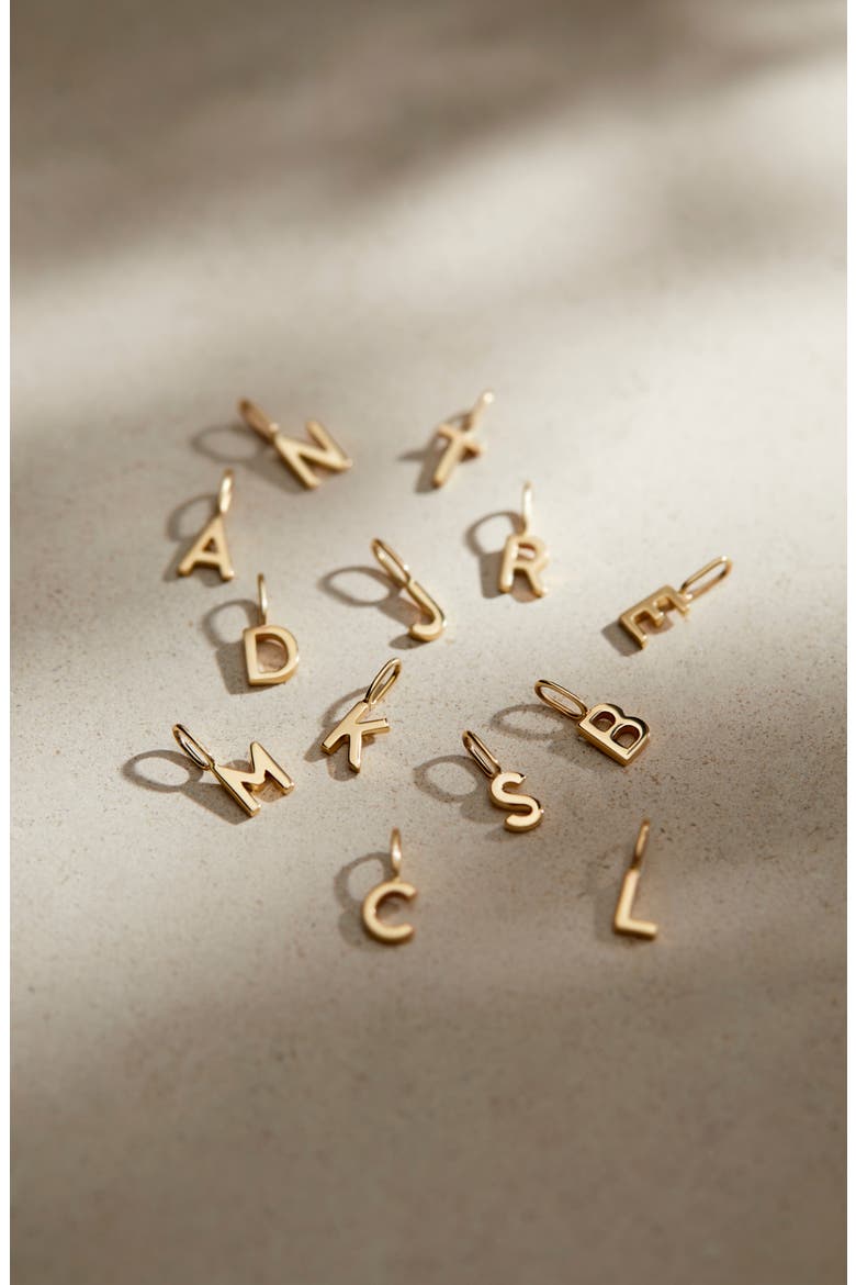 Gold Charm Letter Bracelet, Alternate, color, F