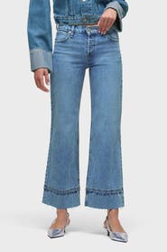 Hudson Jeans Rosie High-Rise Wide Leg Ankle Raw Hem
