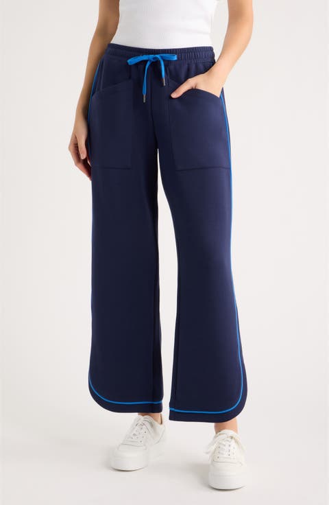 Pull On Wide Leg Track Pants