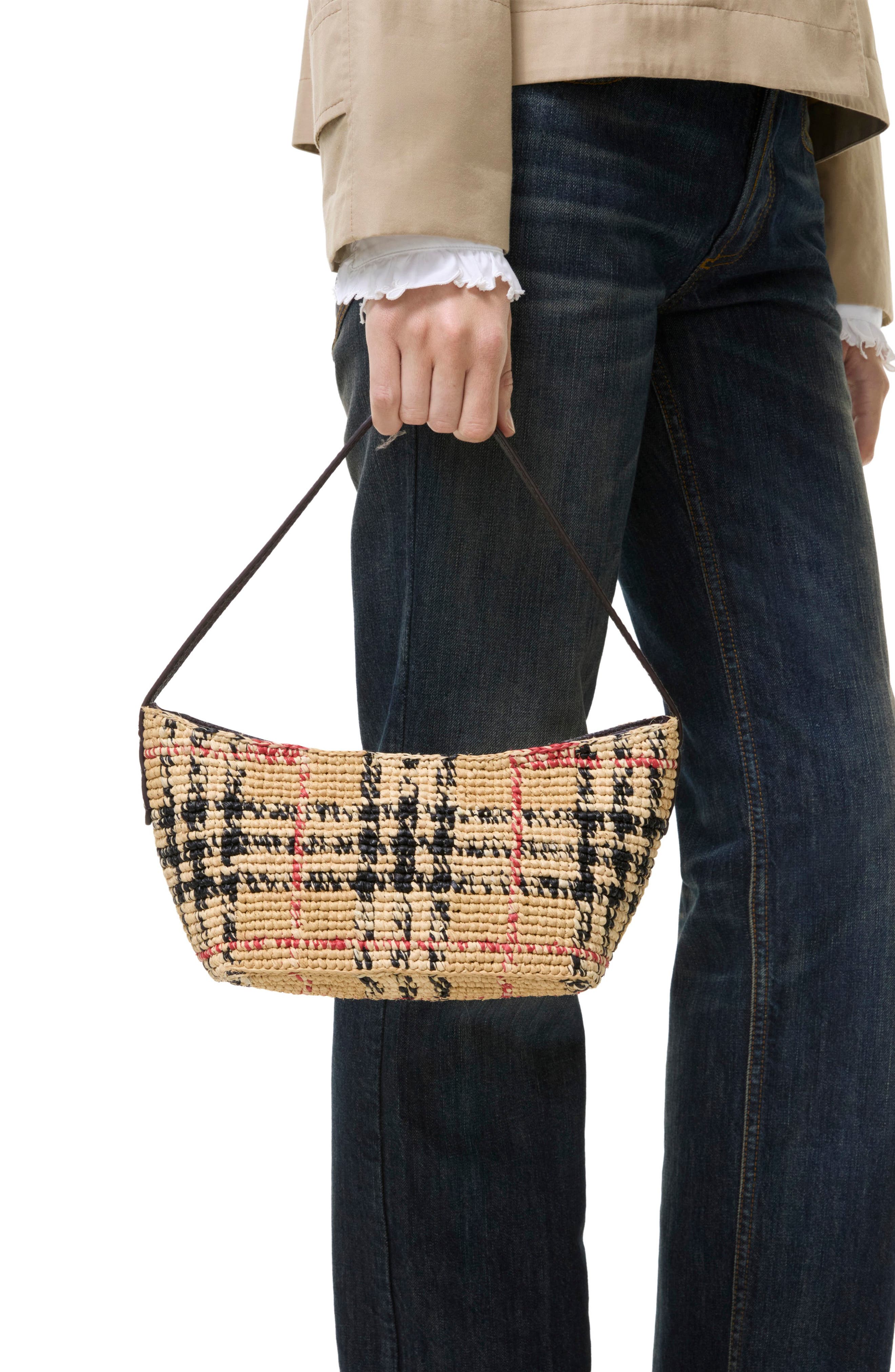 Mini Margate Raffia Shoulder Bag, Alternate, color, SAND