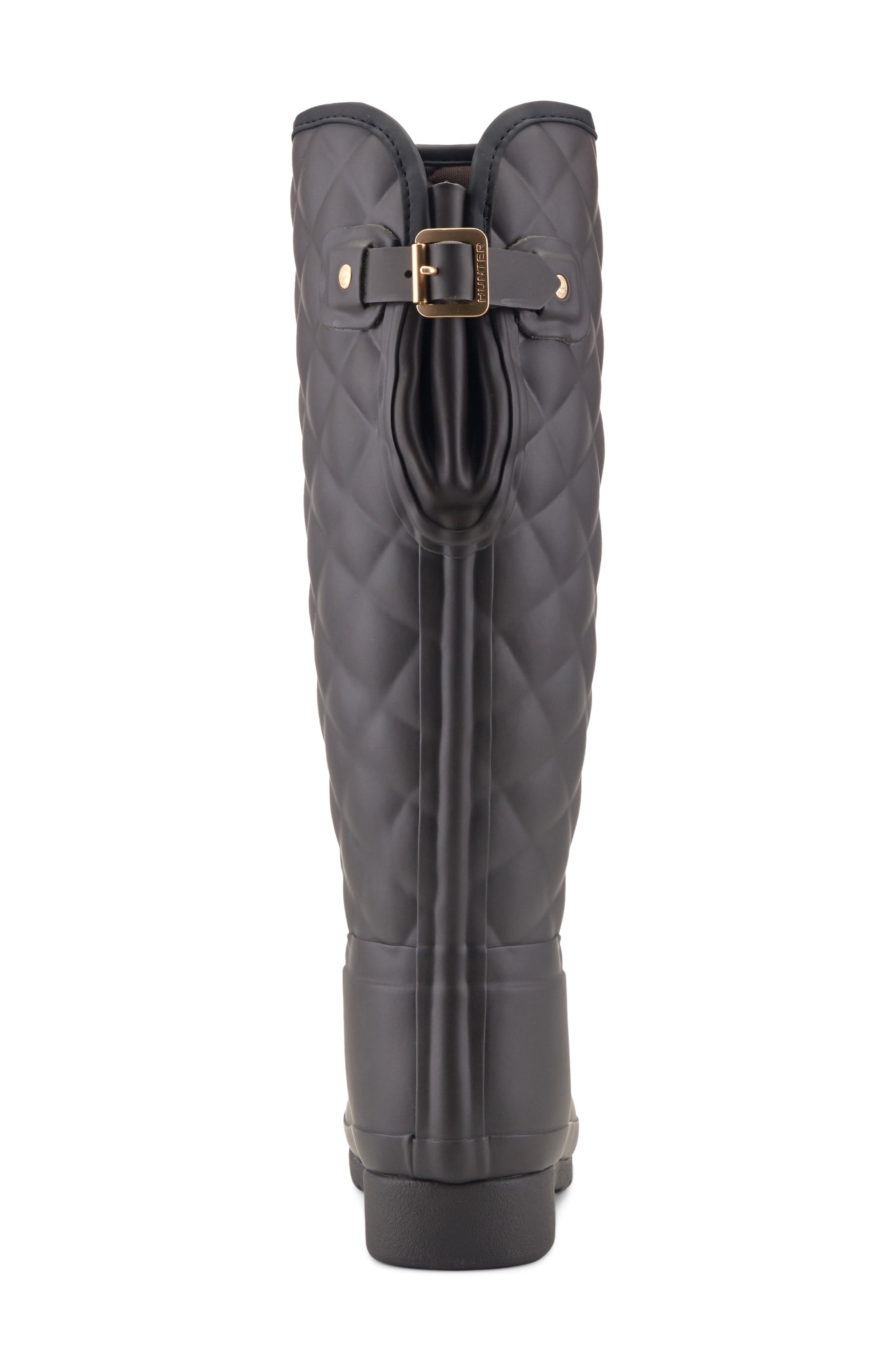 Refined Quilted Rain Boot, Alternate, color, BROWN