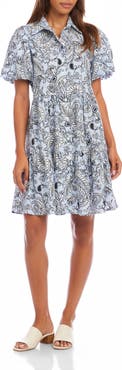 Karen Kane Tiered Puff Sleeve Shirtdress