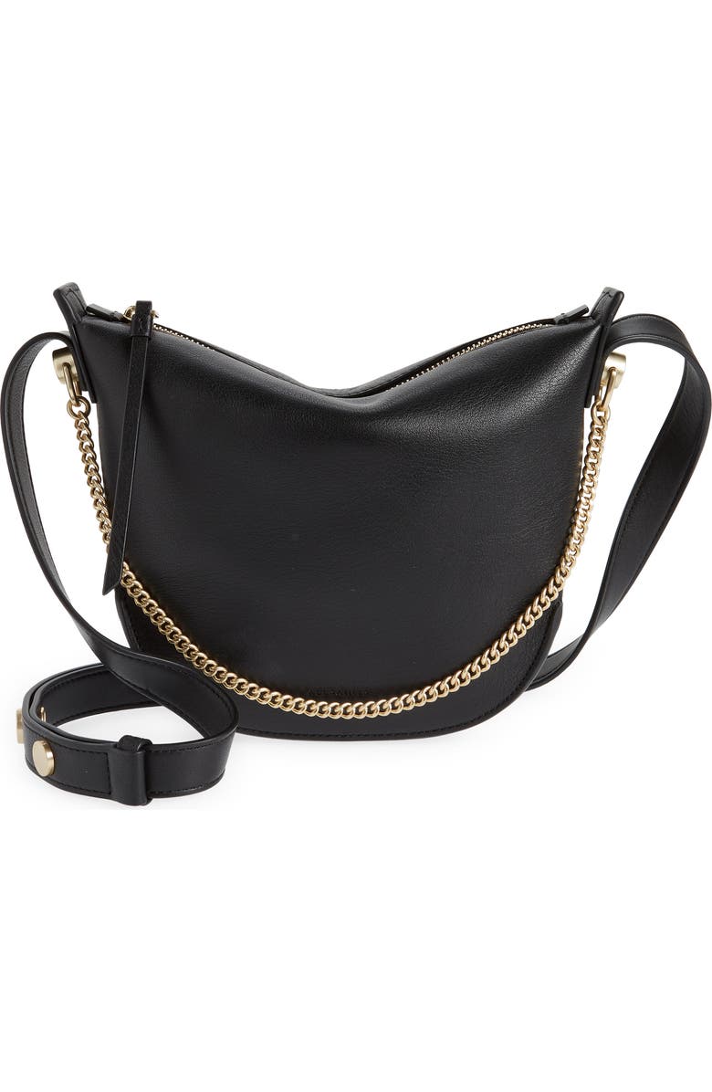 AllSaints Josephine Leather Crossbody Bag, Main, color,