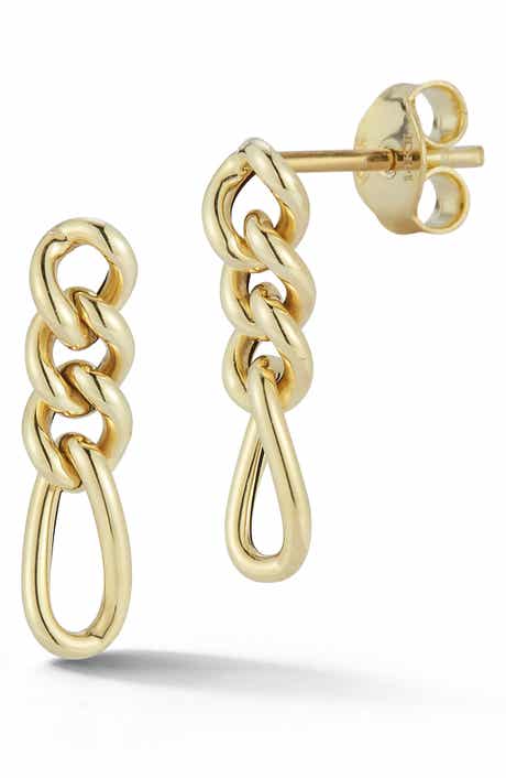 Ember Fine Jewelry 14K Gold Figaro Chain Drop Earrings