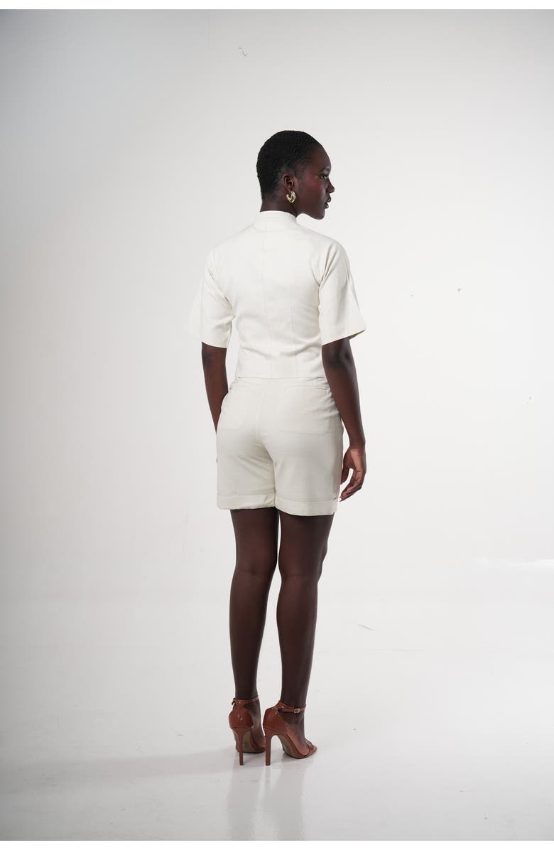 Sable Narea Shell-button Linen Top, Alternate, color, Ivory (Off-White)