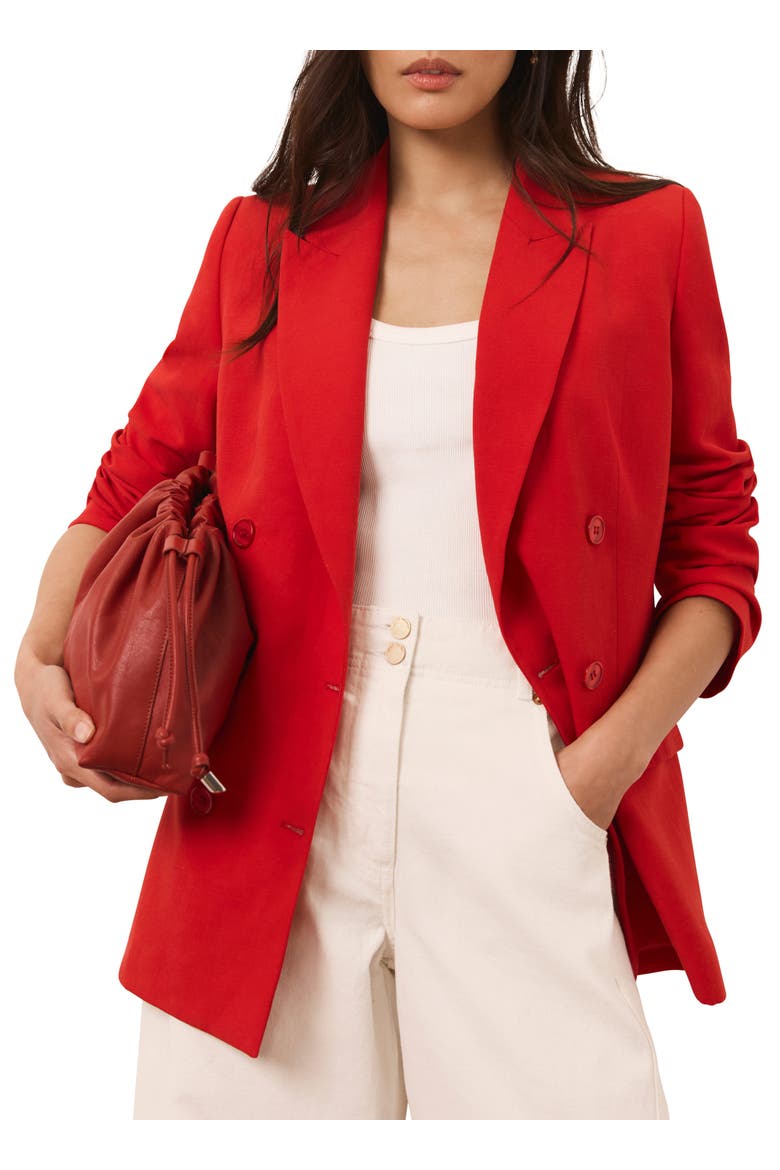 Double Breasted Blazer, Alternate, color, Red