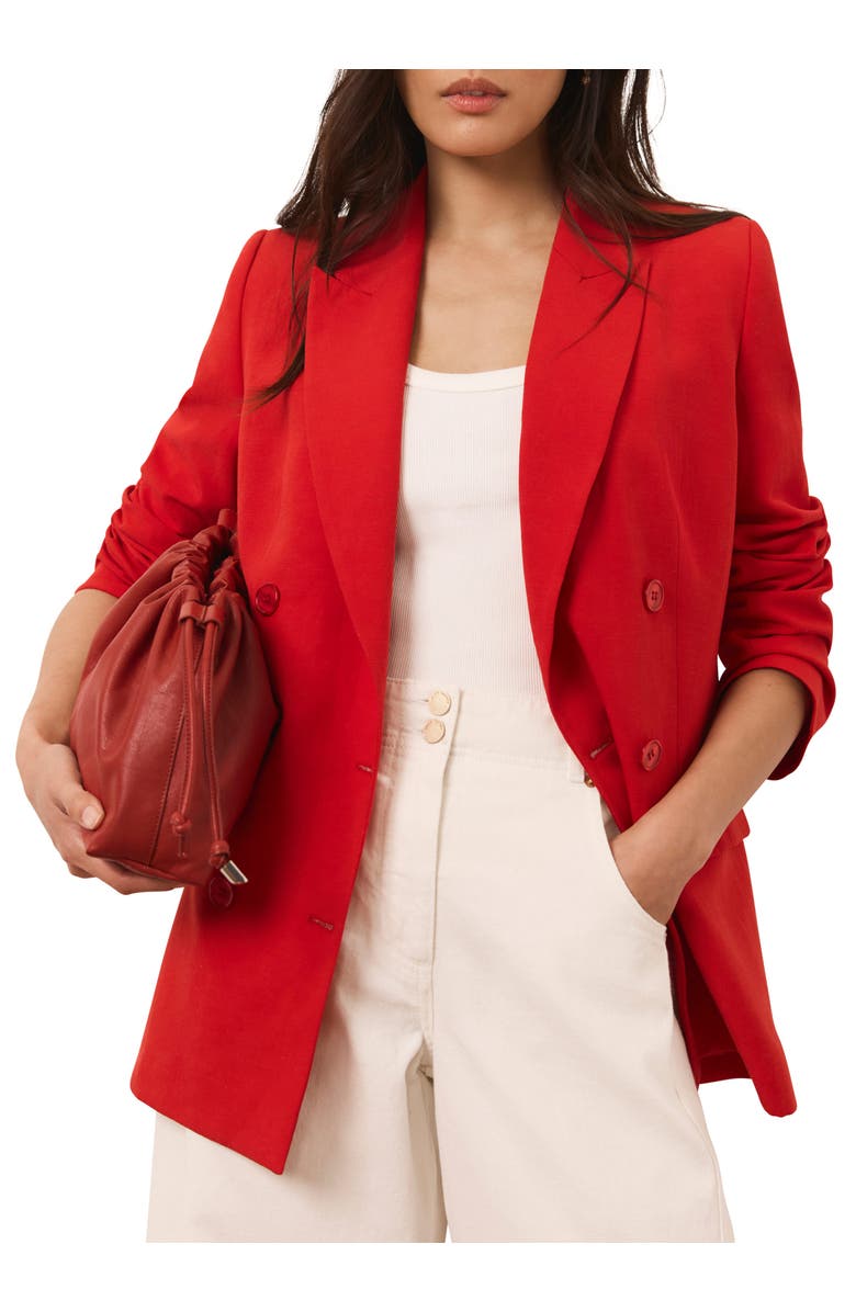 MINT VELVET Double Breasted Blazer, Alternate, color, Red