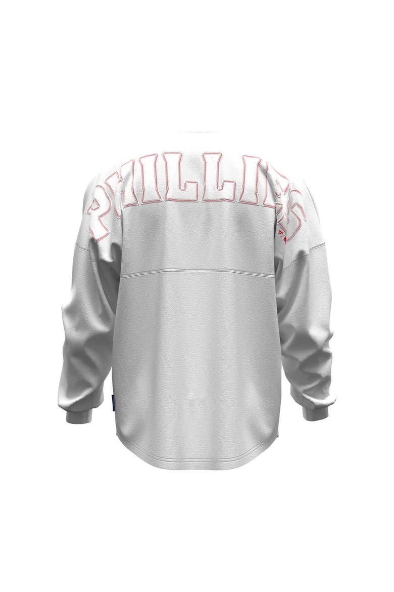 Women's Fanatics White Philadelphia Phillies Baseball Stitch Spirit Jersey Long Sleeve T-Shirt, Alternate, color, White