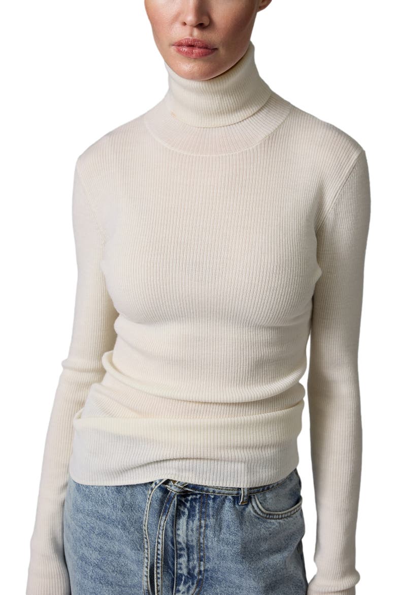 Sierra Roll Neck Slim Fit Sweater, Alternate, color, Ivory Shade