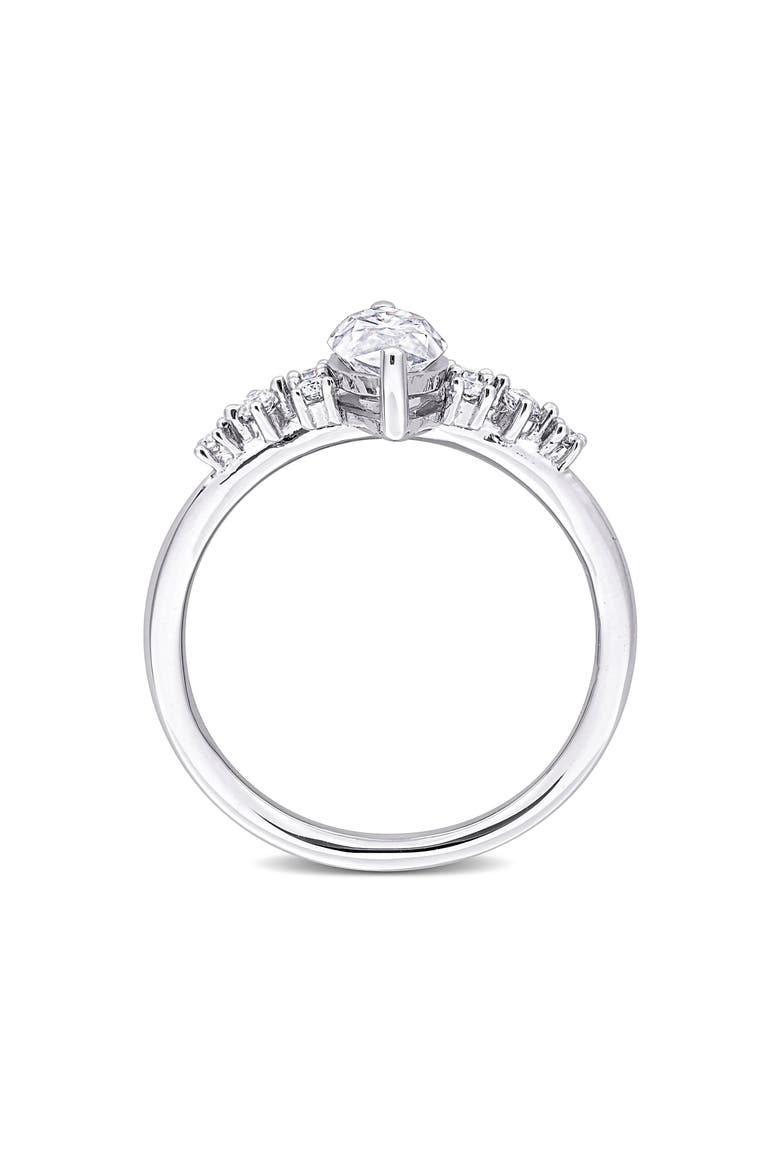 Sterling Silver Created Moissanite Ring, Alternate, color, SILVER