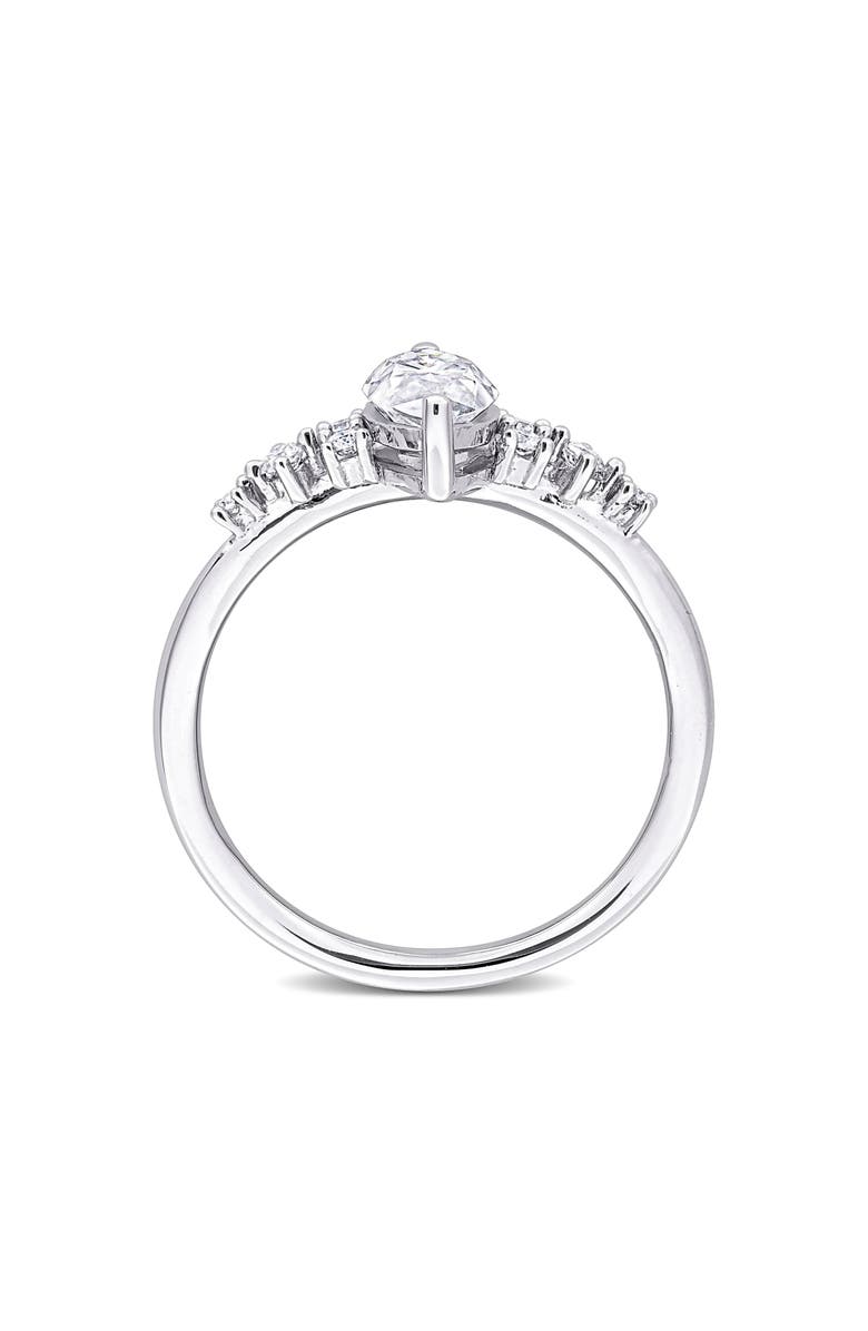 DELMAR Sterling Silver Created Moissanite Ring, Alternate, color, Silver