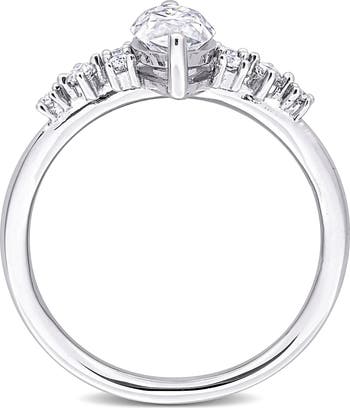 Sterling Silver Created Moissanite Ring