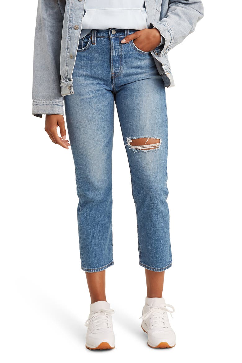 Levi's® Wedgie High Waist Straight Leg Ankle Jeans, Main, color, JIVE TONE