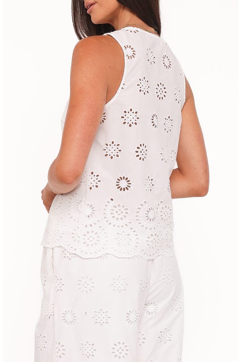 Winny Eyelet Cotton Button Front Top, Alternate, color, WHITE BRODERIE