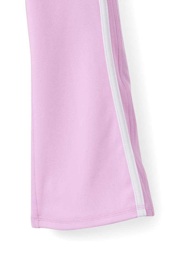 Kid's Soft Stretch Fold Over Flare Legging, Alternate, color, Pale Violet White Stripe