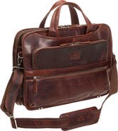 Mancini Triple Compartment Leather Briefcase