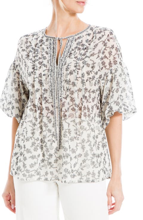 Puff Sleeve Pintuck Top