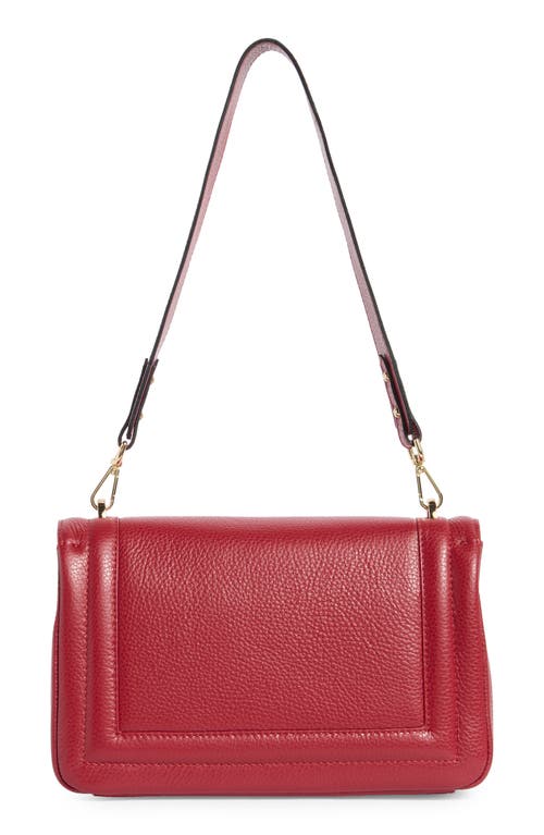 Valentino By Mario Valentino Alice Rockstud Vlogo Leather Shoulder Bag In Red