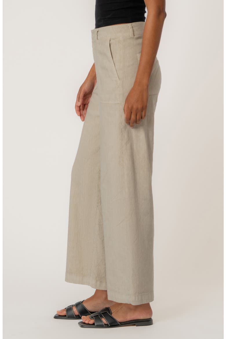 Topaz High Waist Crop Wide Leg Linen Blend Pants, Alternate, color, SAND JM