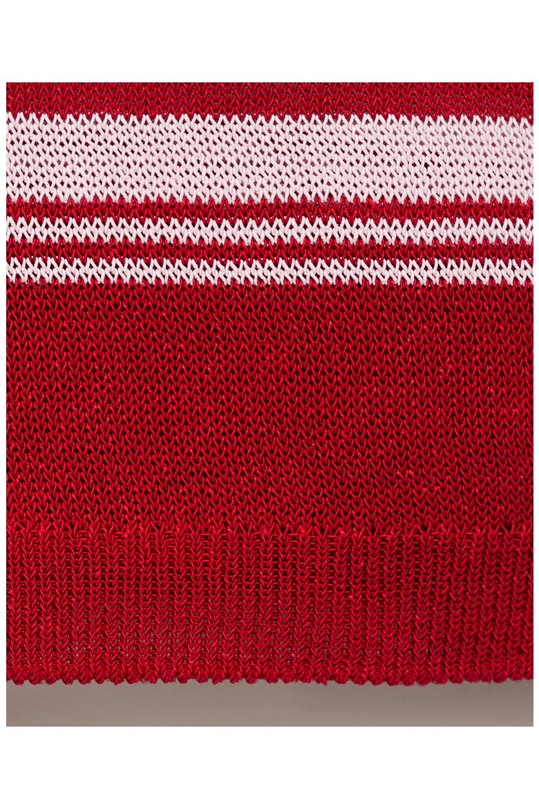 Stripe Short Sleeve Polo Sweater, Alternate, color, RED