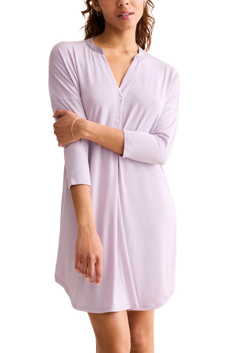 Dolman Three Quarter Sleeve Nightshirt, Alternate, color, LAVENDER CREAM