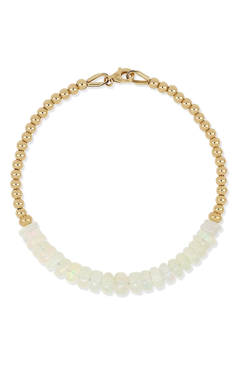 Bony Levy 14K Gold Iris White Opal Beaded Bracelet, Main, color, 