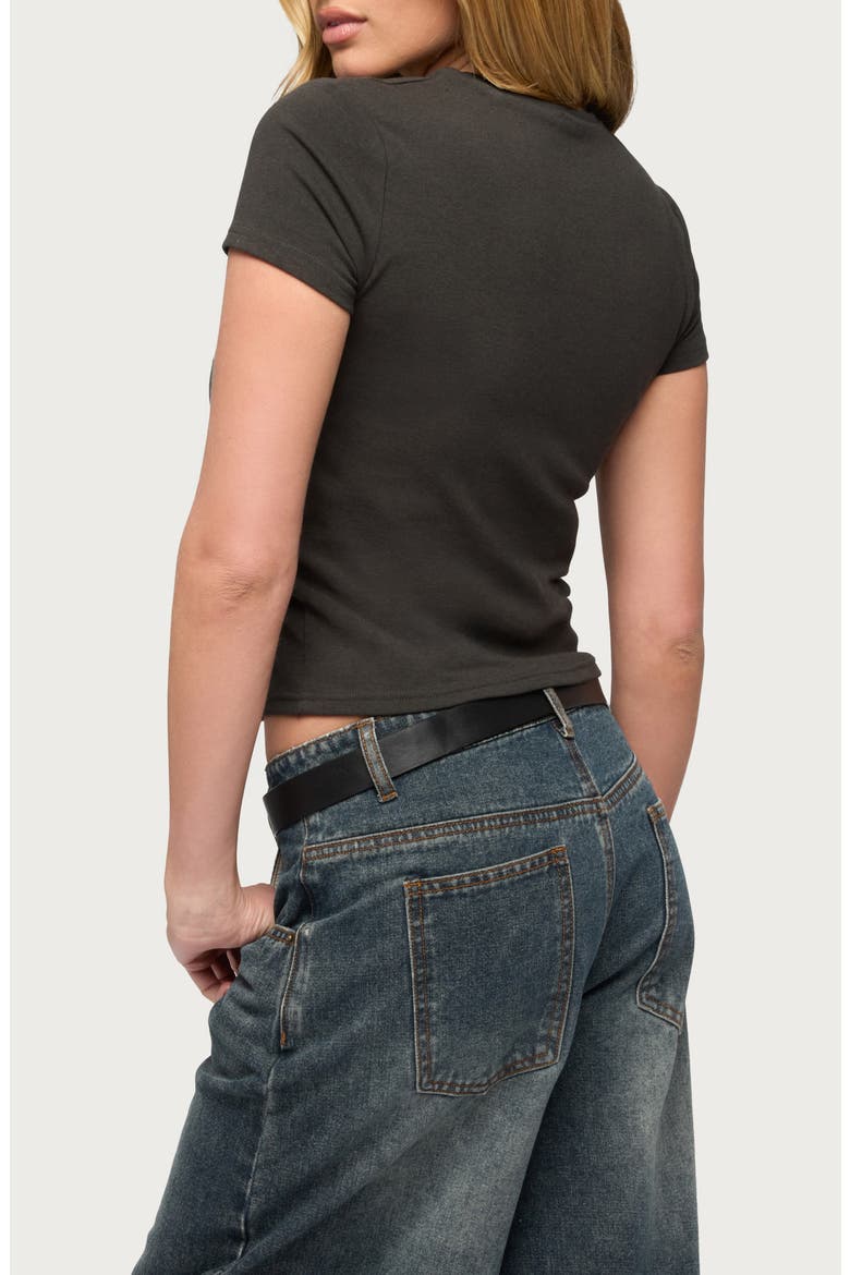 Aitana Grommet Studded T-Shirt, Alternate, color, DARK-GRAY