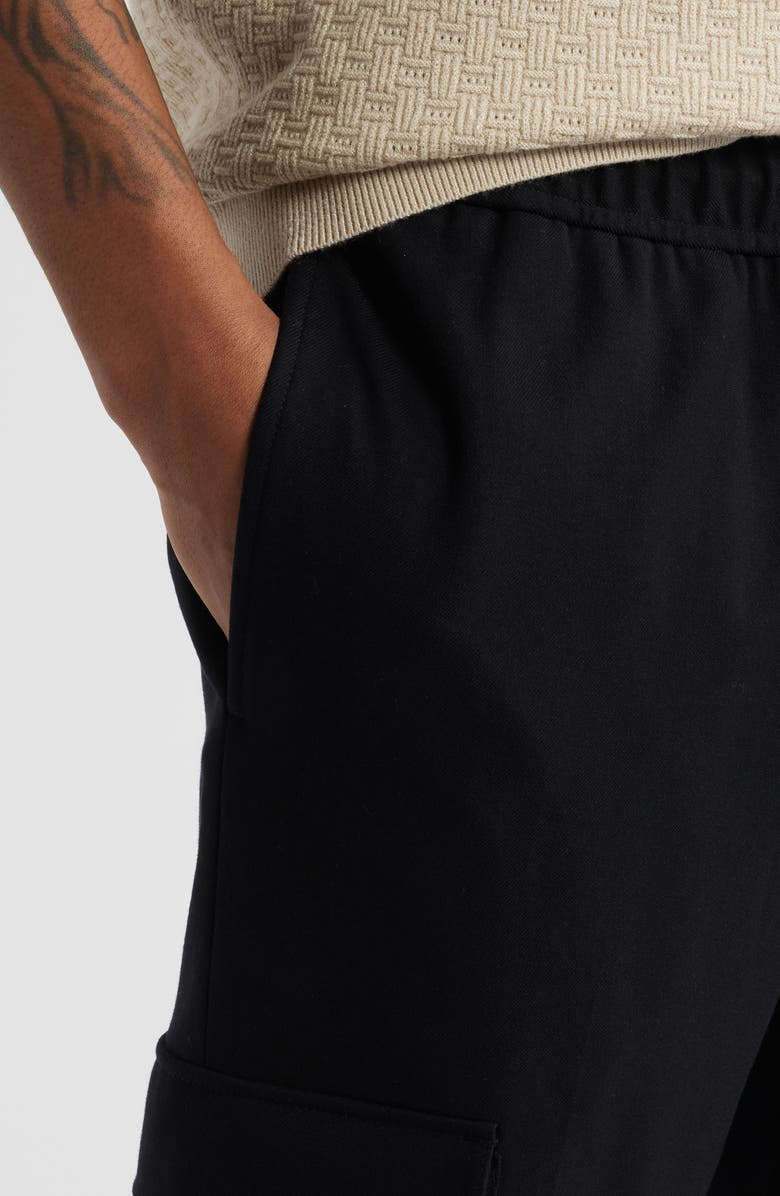 Open Edit Elastic Waist Straight Leg Cargo Pants, Alternate, color, Black