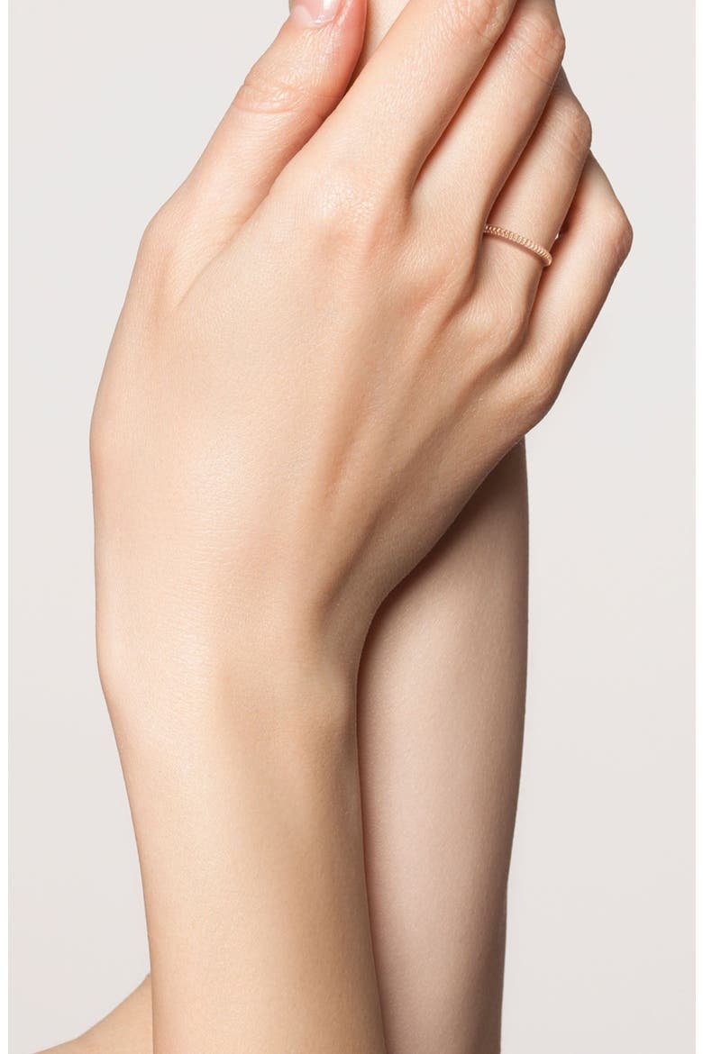 14K Rose Gold Plated Twist Band Ring, Alternate, color, ROSE GOLD