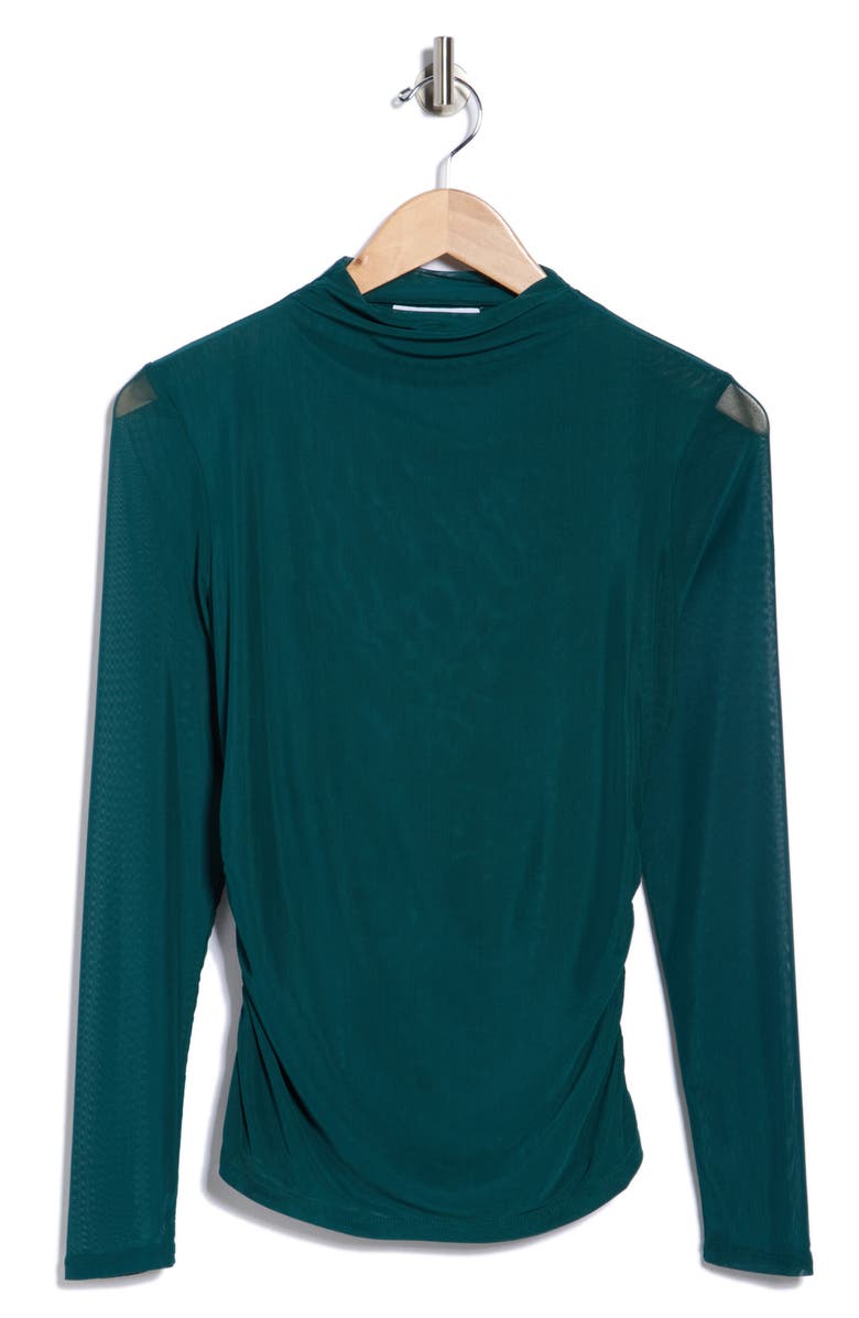DR2 by Daniel Rainn Long Sleeve Mesh Mock Neck Top, Alternate, color, Sea Moss