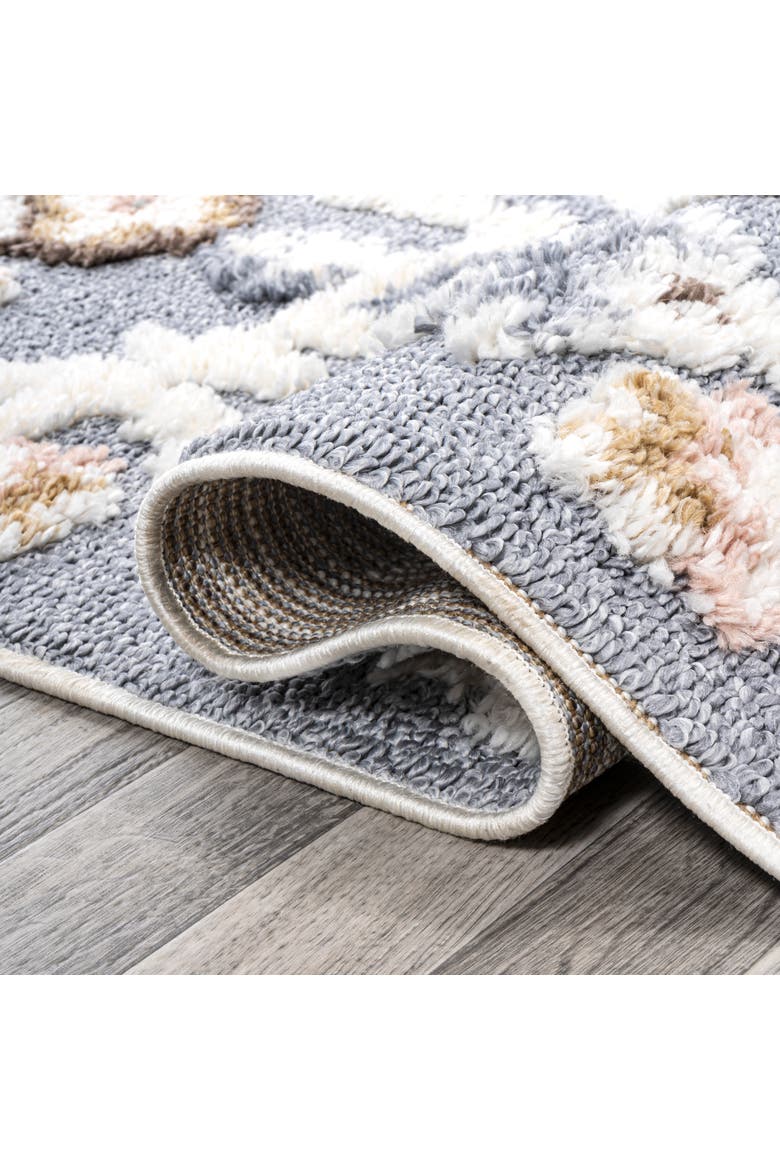 Aziza Persian Medallion High-Low Area Rug, Alternate, color, Multi