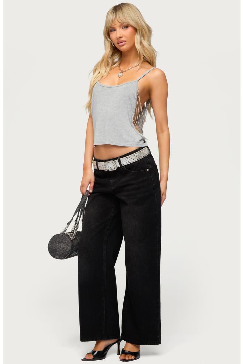 Donia Beaded Side Cutout Tank, Alternate, color, GRAY-MELANGE