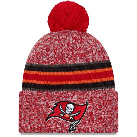 Men's New Era Red Tampa Bay Buccaneers 2023 Sideline Cuffed Knit Hat With Pom